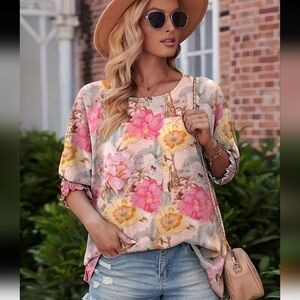 SALE ** BRAND NEW ** BEAUTIFUL BOHO TOP IN PASTELS